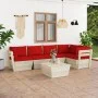 Muebles de jardín de palets 6 piezas y cojines madera de abeto de vidaXL, Conjuntos de jardín - Ref: Foro24-3063570, Precio: ...