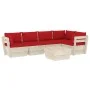 6-piece pallet garden furniture and fir wood cushions by vidaXL, Garden sets - Ref: Foro24-3063570, Price: 502,25 €, Discount: %