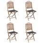 5-piece folding outdoor dining set with bamboo cushions by vidaXL, Garden sets - Ref: Foro24-3063960, Price: 269,66 €, Discou...