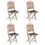 Set de comedor exterior plegable 5 piezas con cojines bambú de vidaXL, Conjuntos de jardín - Ref: Foro24-3063960, Precio: 273...