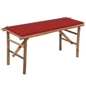 Folding garden bench with bamboo cushion 118 cm by vidaXL, garden benches - Ref: Foro24-3063855, Price: 73,73 €, Discount: %