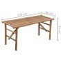 Banco de jardín plegable con cojín bambú 118 cm de vidaXL, Bancos de jardín - Ref: Foro24-3063855, Precio: 76,65 €, Descuento: %