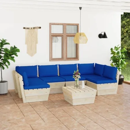 7-teilige Gartenmöbel aus Paletten und Kissen aus Tannenholz von vidaXL, Gartensets - Ref: Foro24-3063598, Preis: 543,80 €, R...
