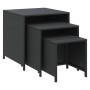 Stackable tables 3 pieces black synthetic rattan by vidaXL, Side tables - Ref: Foro24-319412, Price: 78,65 €, Discount: %