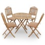 Faltbares 5-teiliges Gartenmöbel-Set mit Bambus-Kissen von vidaXL, Gartensets - Ref: Foro24-3063963, Preis: 275,66 €, Rabatt: %