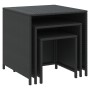 Stackable tables 3 pieces black synthetic rattan by vidaXL, Side tables - Ref: Foro24-319412, Price: 78,65 €, Discount: %