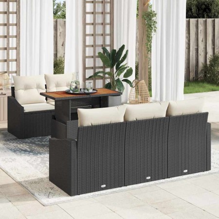 Conjunto de Comedor de Jardín Negro y crema 100 x 55 x 73 cm