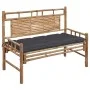 Banco de jardín con cojín bambú 120 cm by vidaXL, garden benches - Ref: Foro24-3063891, Price: 151,09 €, Discount: %