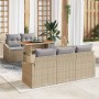 Conjunto de Comedor de Jardín Beige y gris 100 x 55 x 73 cm