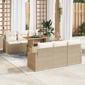 Conjunto de sofá de jardín Beige y Crema 100 x 55 x 73 cm