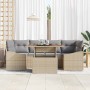 Conjunto de Comedor de Jardín Beige y gris 100 x 55 x 73 cm