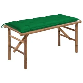 Folding garden bench with bamboo cushion 118 cm by vidaXL, garden benches - Ref: Foro24-3063869, Price: 83,89 €, Discount: %