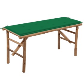 Folding garden bench with bamboo cushion 118 cm by vidaXL, garden benches - Ref: Foro24-3063854, Price: 88,08 €, Discount: %