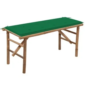 Folding garden bench with bamboo cushion 118 cm by vidaXL, garden benches - Ref: Foro24-3063854, Price: 80,92 €, Discount: %