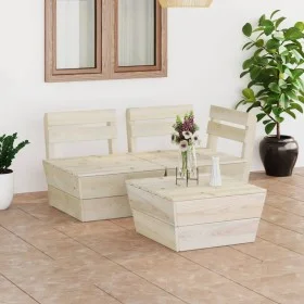 Muebles de palets para jardín 3 pzas madera de abeto impregnada by vidaXL, Garden sets - Ref: Foro24-3063711, Price: 150,85 €...