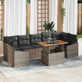 Conjunto de Comedor de Jardín Gris y marrón 100 x 55 x 73 cm