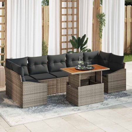 Conjunto de Comedor de Jardín Gris y marrón 100 x 55 x 73 cm