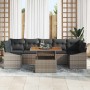 Conjunto de Comedor de Jardín Gris y marrón 100 x 55 x 73 cm