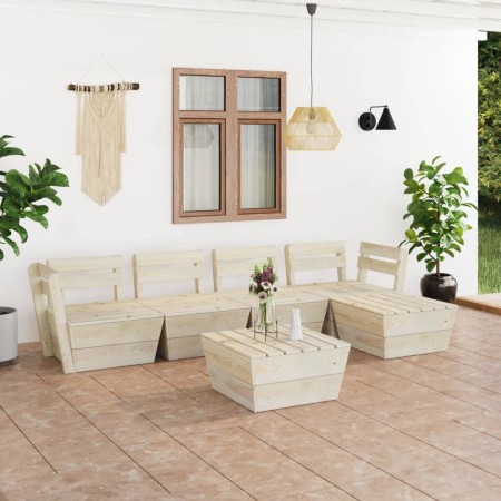 Muebles de palets para jardín 6 pzas madera de abeto impregnada by vidaXL, Garden sets - Ref: Foro24-3063718, Price: 367,31 €...