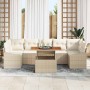 Conjunto de Comedor de Jardín Beige y Crema 100 x 55 x 73 cm