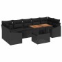 Conjunto de Comedor de Jardín Negro y Marrón 100 x 55 x 73 cm