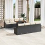 Conjunto de Comedor de Jardín Negro y crema 100 x 55 x 73 cm