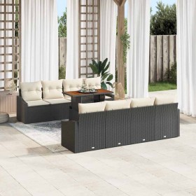 Conjunto de Comedor de Jardín Negro y crema 100 x 55 x 73 cm