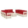 9-teilige Gartenmöbel aus Paletten und Kissen aus Tannenholz von vidaXL, Gartensets - Ref: Foro24-3063654, Preis: 714,26 €, R...