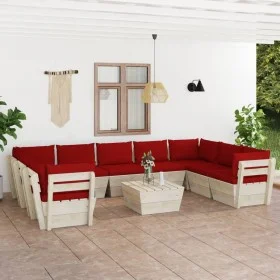 Gartenmöbel aus Paletten, 10-teilig, mit Kissen aus Fichtenholz. von vidaXL, Gartensets - Ref: Foro24-3063633, Preis: 790,00 ...