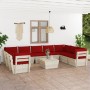 Muebles de jardín de palés 10 piezas y cojines madera de abeto by vidaXL, Garden sets - Ref: Foro24-3063633, Price: 812,94 €,...