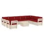 Muebles de jardín de palés 10 piezas y cojines madera de abeto by vidaXL, Garden sets - Ref: Foro24-3063633, Price: 812,94 €,...
