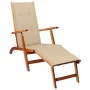 Tumbona de jardín con reposapiés y cojín madera maciza acacia de vidaXL, Tumbonas - Ref: Foro24-3064017, Precio: 144,91 €, De...