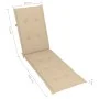 Tumbona de jardín con reposapiés y cojín madera maciza acacia de vidaXL, Tumbonas - Ref: Foro24-3064017, Precio: 144,91 €, De...