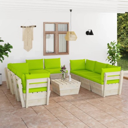 Gartenmöbel aus Paletten, 9-teilig, mit Kissen aus Fichtenholz. von vidaXL, Gartensets - Ref: Foro24-3063659, Preis: 745,35 €...
