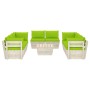 Muebles de jardín de palets 9 piezas y cojines madera de abeto by vidaXL, Garden sets - Ref: Foro24-3063659, Price: 745,35 €,...
