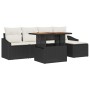 Conjunto de Comedor de Jardín con cojín Negro y crema