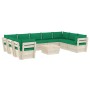 10-piece pallet garden furniture and fir wood cushions by vidaXL, Garden sets - Ref: Foro24-3063629, Price: 812,94 €, Discoun...