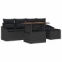 Conjunto de Comedor de Jardín con cojín Negro y Marrón