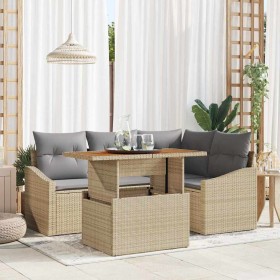 Conjunto de Comedor de Jardín Beige y gris 100 x 55 x 73 cm