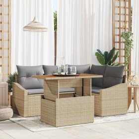 Conjunto de Comedor de Jardín Beige y gris 100 x 55 x 73 cm