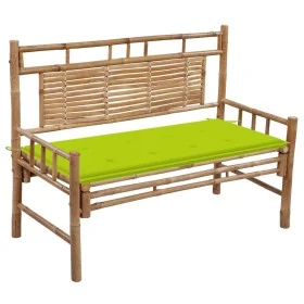 Banco de jardín con cojín bambú 120 cm by vidaXL, garden benches - Ref: Foro24-3063887, Price: 137,08 €, Discount: %