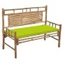 Banco de jardín con cojín bambú 120 cm de vidaXL, Bancos de jardín - Ref: Foro24-3063887, Precio: 146,47 €, Descuento: %