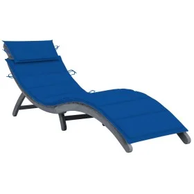 Liege aus massivem Akazienholz mit grauem Kissen von vidaXL, Liegen - Ref: Foro24-3064054, Preis: 141,68 €, Rabatt: %
