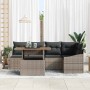 Conjunto de Comedor de Jardín Gris y marrón 100 x 55 x 73 cm