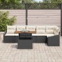 Conjunto de Comedor de Jardín Negro y crema 100 x 55 x 73 cm