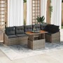 Conjunto de Comedor de Jardín Gris y marrón 100 x 55 x 73 cm