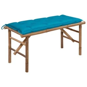 Folding garden bench with bamboo cushion 118 cm by vidaXL, garden benches - Ref: Foro24-3063868, Price: 89,62 €, Discount: %