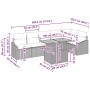 Conjunto de Comedor de Jardín Gris y marrón 100 x 55 x 73 cm