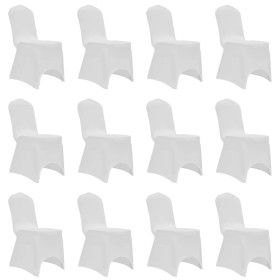 Funda de silla elástica 12 unidades blanca by vidaXL, Covers - Ref: Foro24-279090, Price: 52,90 €, Discount: %