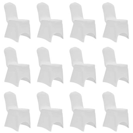Funda de silla elástica 12 unidades blanca by vidaXL, Covers - Ref: Foro24-279090, Price: 52,90 €, Discount: %